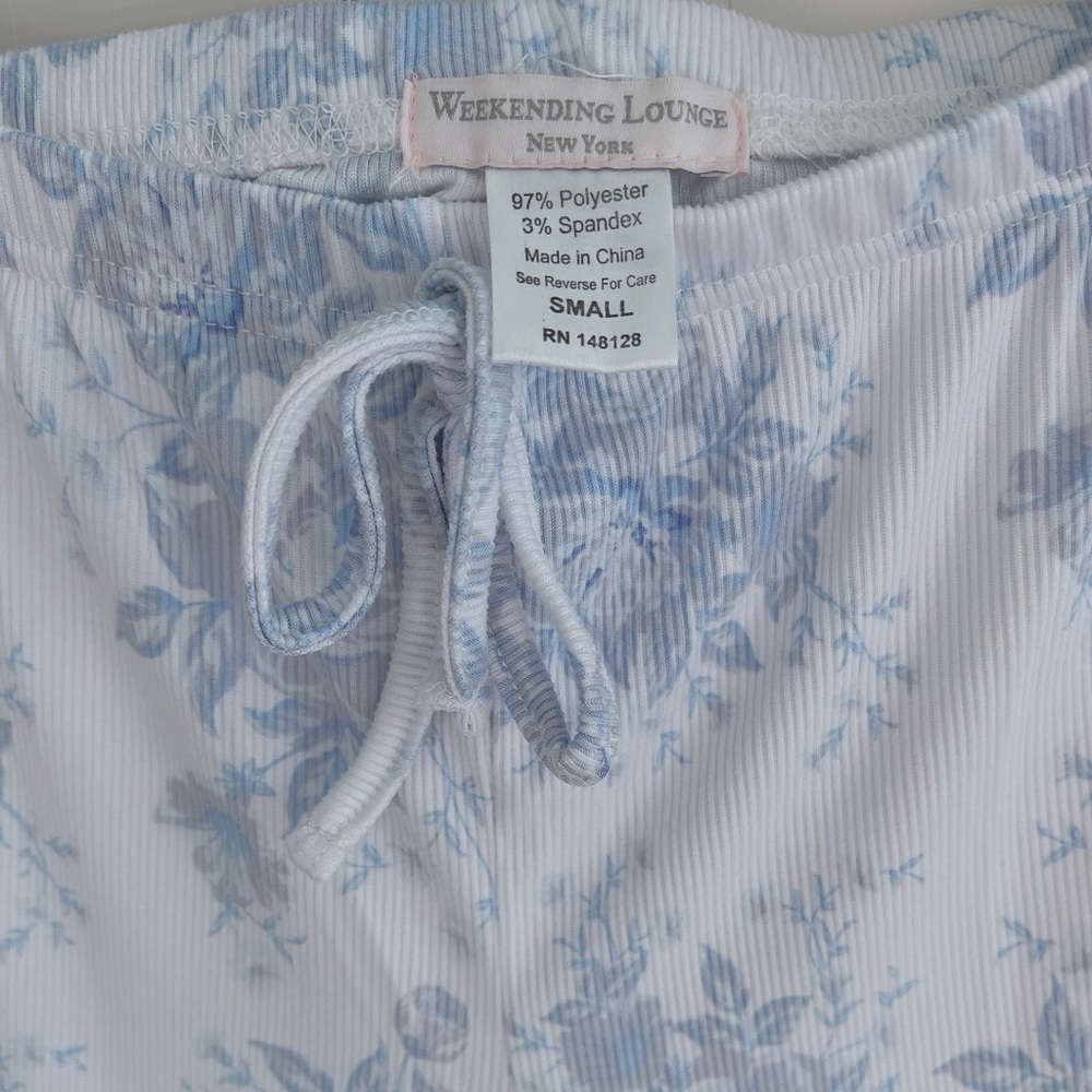 French Floral Print Low Rise Super Soft Lounge Pants - Picture 3 of 3
